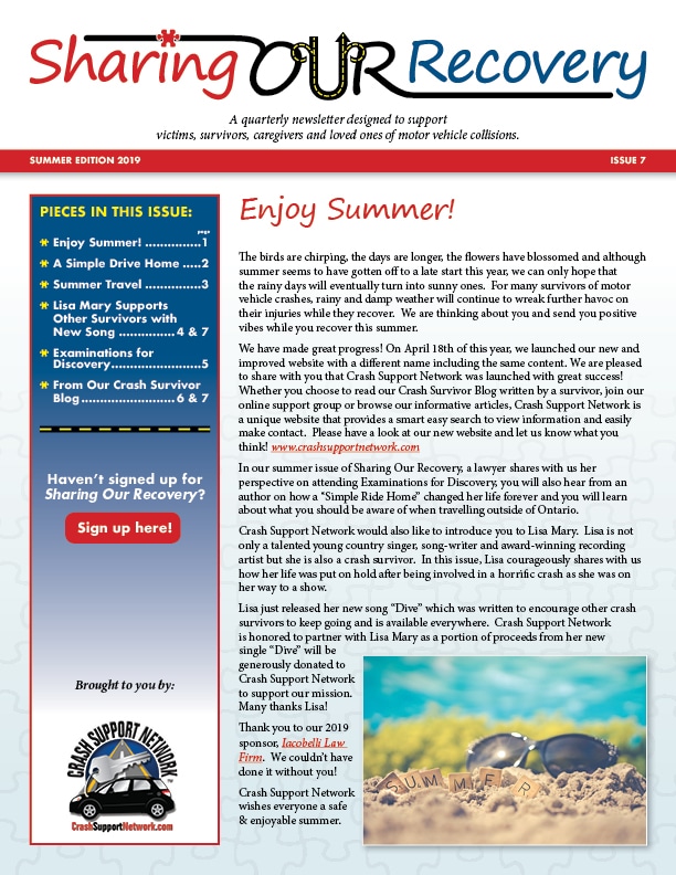 Sharing Our Recovery Newsletter Summer 2019