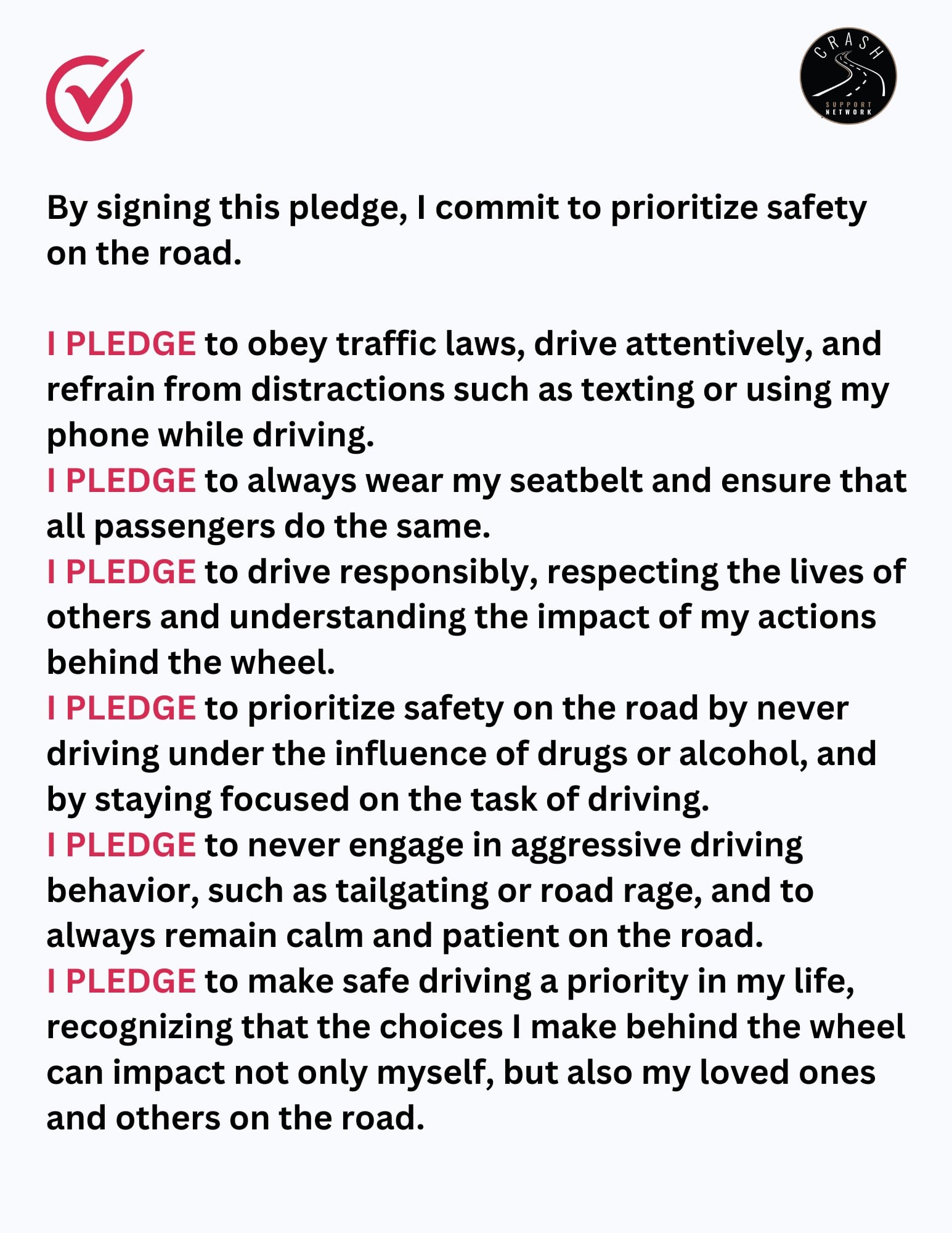 Safe driving starts with me.